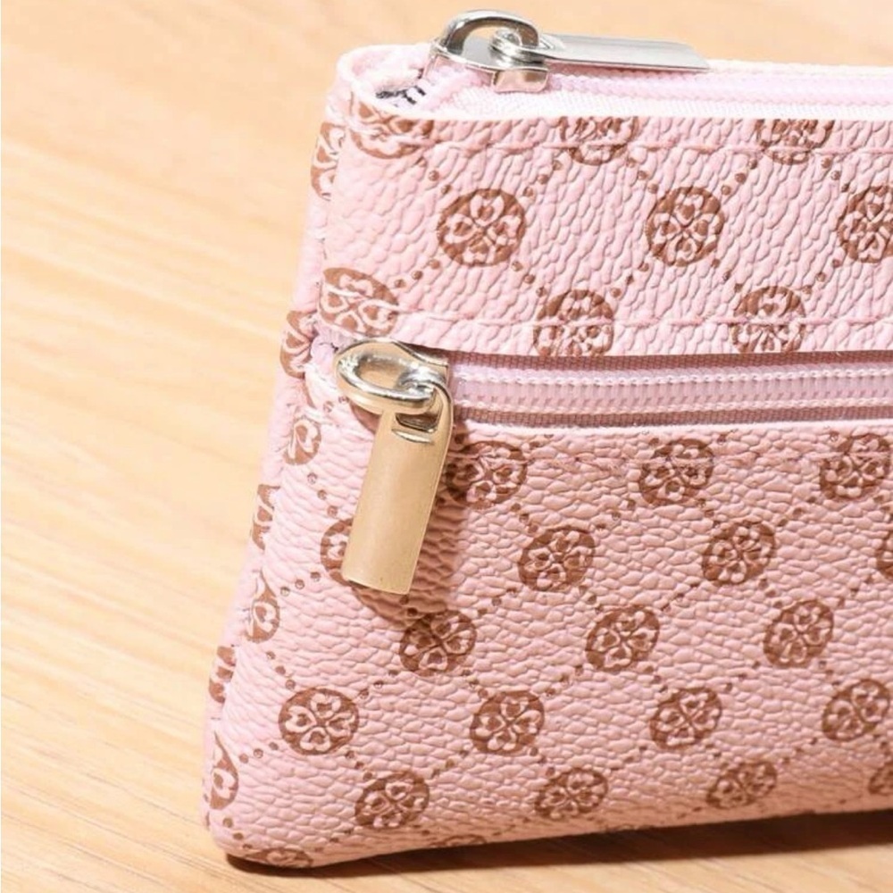 ⚠️Clearance Pink Double Zipper Coin Purse Wallet / Cardholder - Picture 4 of 6